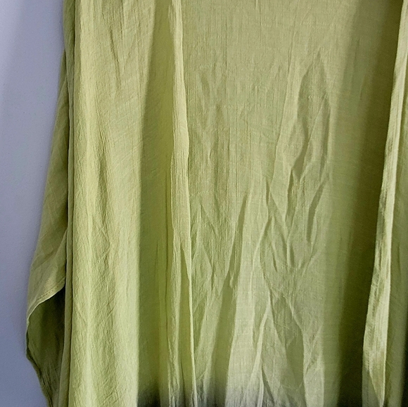 Umgee Ombrè Green and Gray Long Kimono Jacket Lightweight Hi Low Size XL - Picture 4 of 5